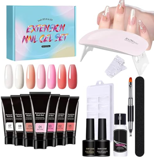 Kit de uñas con todo, kit de gel de uñas conjunto con kit de uñas