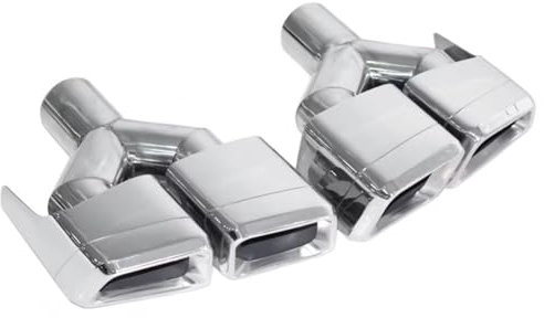 Für W212 E63 W204 Edelstahl Auto Auspuffblende Schalldämpfer Auspuffblende Auspuffdüse Dual Auspuff Spitze(Y Silver)