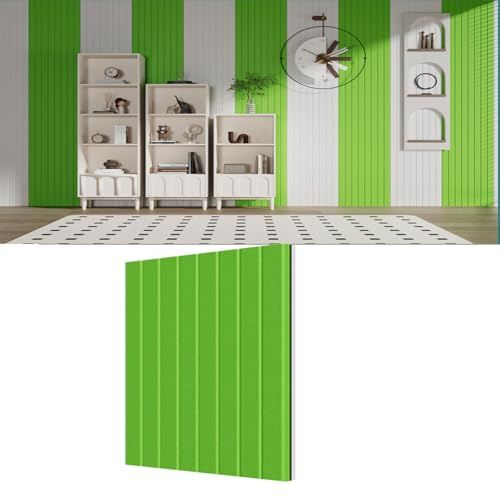 4 Pack Felt Wall Tiles Sound Dampening Peel and Stick, Acoustic Panels Decorative Large, Soundproof Wall Panels for Bedroom Door Windows Gaming Apartment Office(Green)