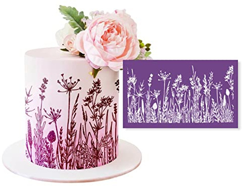 Plantilla de malla para tartas, de encaje, flores, hierba, tela, herramienta de decoración para fondant, herramientas de pastelería, suministros para hornear, plantillas de malla