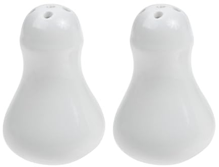 JECOMPRIS Saleros y Pimenteros Cerámicos 5×8 CM Juego de 2 Piezas Multiusos 5 Orificios Dispensador para Sal Pimienta y Palillos Adecuado para Cocina Restaurante y Decoración