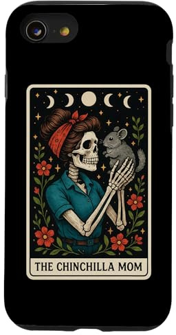 The Chinchilla Mom Mama Pet Carte de Tarot Squelette pour la fête des mères Coque pour iPhone SE (2020) / 7/8