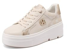 QUEEN HELENA Zapatillas de deporte con cordones brillantes casuales para mujer X32-61