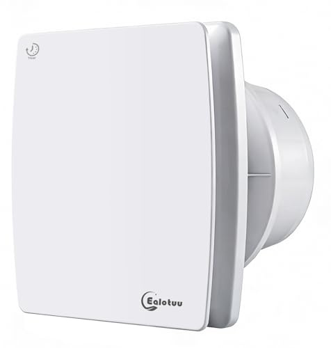 100mm Bathroom Extractor Fan with Timer Overrun Delay, Wall Window Mount Ventilation Bath Vent Fan for Kitchen, Attic, Garage and Bedroom, 34dB Low Noise, 95m³/h, IPX4, 12W, 4 Inches Duct
