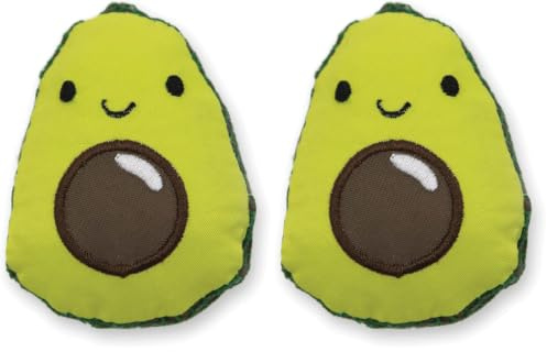 Petstages Jouet pour Chat Lil' Avocato - Herbe à Chat/Mesh/Soin Dentaire - Vert - Taille Unique (Lot de 2)