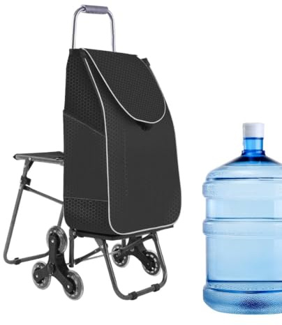 Carrello Saliscale Per La Spesa Carrello Pieghevole a 3 Ruote Impermeabile