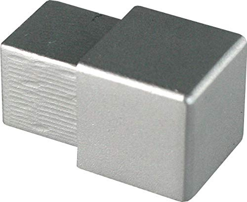 Fuchs Design Premium Fliesenschiene 12,5 mm Quadratprofil Aluminium eloxiert silber matt 2,5 m (Ecke)