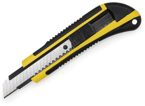 Waytex 931392 Cutter 18mm avec Grip Antiglisse sur le Manche avec Lame Sécable pour Pro et Particuliers