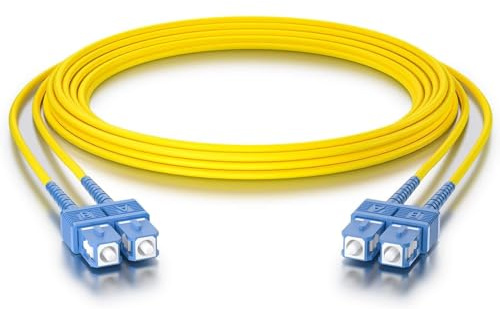 10Gtek OS2 SC à SC Câble Fibre Optique 5m, 9/125 Monomode Duplex Jarretière Optique LSZH pour Convertisseur de Média