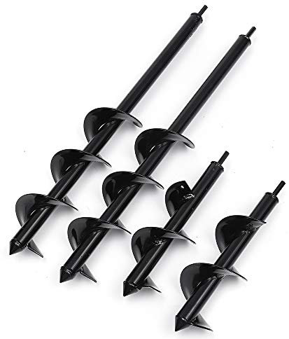 TuToy 9X25/30/45/60Cm Garden Auger Small Earth Planter Drill Bit Post Hole Digger Earth Planting Auger Drill Bit For Electric Drill - 60Cm
