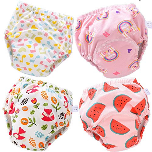 FannyFan 4er Baumwolle Töpfchen-Trainingshose Baby Trainerhosen Höschen Töpfchentraining Unterwäsche Toilettentraining Bis 4 Jahre (Mädchen, 3 Jahre)