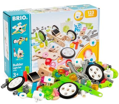 BRIO Builder 34593 Licht-Konstruktionsset, 120 TLG. - Das kreative Konstruktionsspielzeug aus Schweden mit mehrfarbigen Licht-Bausteinen für noch mehr Spielspaß - Für Kinder ab 3 Jahren