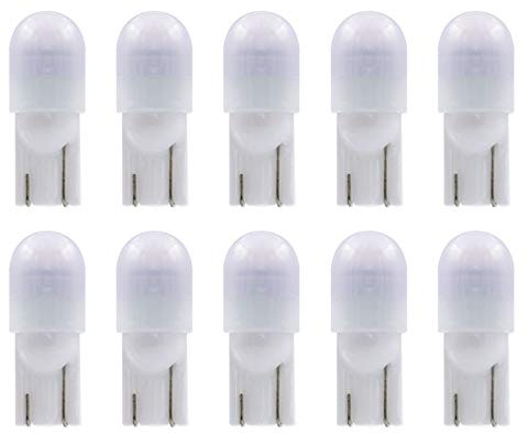 Noobibaba T10 Wedge Base LED Bulb 12V DC 1W, T5 T10 Low Voltage Landscape Light Bulbs, 4 Watts Incandescent Bulb Equivalent, Cool White 6000K 10-Count