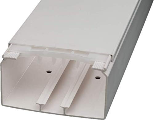 NoSun CabCom PVC Kabelkanal Kabelleiste Kabelschacht Brüstungskanal zur Montage an Wand oder Decke diverse Größen und Farben (110 x 60 mm, 2 Meter, weiß)