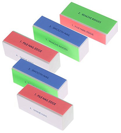N-K Lot de 5 limes à ongles Nail Art - Bloc polissoir - Outil de polissage - Manucure - Fichier - Créatif et utile
