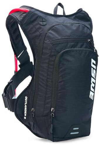 USWE Unisex – Erwachsene Outlander 9 Trinkrucksack, Carbon Schwarz, 9L