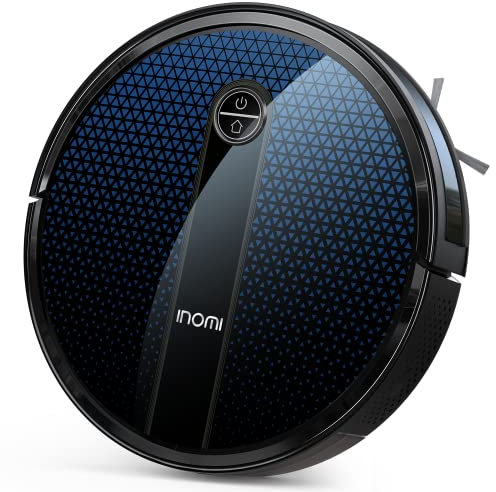 INOMI Robot Vacuum Cleaner, 2200Pa Strong Suction, Robotic Vacuum with Mop, 6.9cm Super-Thin, Low Noise, Auto Self-Charging, Drop Sensor, Auto Sweeper for Pet Hair, Hard Floor & Carpet (Black & Blue)