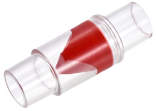 sourcing map Rückschlagventilen 20mm Durchm. Kunststoff rot durchscheinend | Einweg Inline Schlauchverbinder, Für Wassertankpumpe