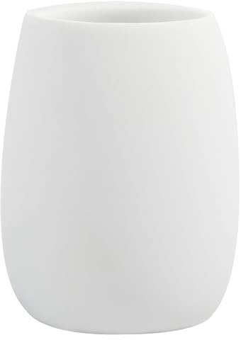 Spirella - Gobelet Sven Blanc en Polyrésine, Accessoire Pratique et Esthétique pour Votre Salle de Bain, Facile à Nettoyer et Particulièrement Résistant à l'Humidité