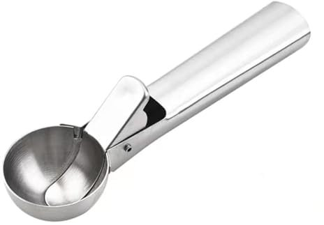 ZeeDa Cuchara de helado grande de acero inoxidable con gatillo perfecto para yogur congelado, helados, helados, sundaes, fruta