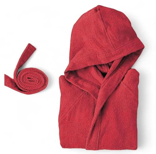 Bassetti Accappatoio da viaggio con cappuccio micro spugna (L 50-52, CHERRY)