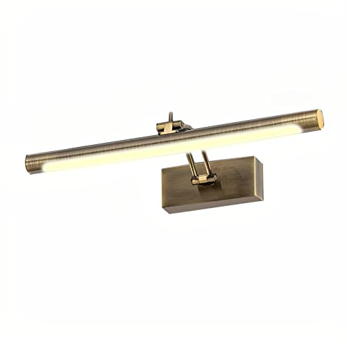 LED Spiegelleuchte, 40cm Retro Europäischen Stil LED Badspiegelleuchten Badezimmer Make-up Licht, Wasserdicht Beleuchtung Wandleuchte Spiegellampe, Antikes Messing Leichtes Spiegellampe