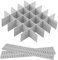Hantoc 12 Pièces Grille Diviseur de Tiroir, Organisateur de Tiroir Réglables Separateur de Tiroir pour sous-Vêtements, Chaussettes, Maquillage, Fournitures de Bureau, Gris