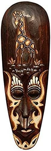 Wogeka - 50 cm Giraffe Wand-Maske - im Ethno Style Afrika aus Holz als Geschenk-Idee zu Weihnachten Geburtstag Dekoration - Handarbeit Schnitzerei von Bali Maske60 (Maske60)