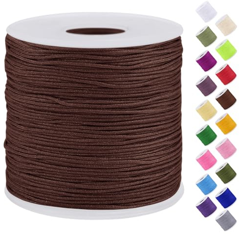 Uiopa Fil Nylon, 0,7mm x 120m Fil de Nylon pour Perles, Corde Bracelet Tressé Fil Bracelet pour Perle, Collier, Fabrication de Bijoux, Macramé, Bricolage Artisanat