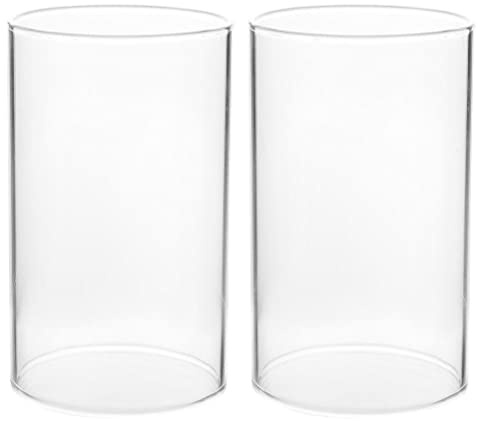 OSALADI Krippendekoration 2 Stück Hurrikan-Kerzenhalter Beide Enden Offen Glaskerzenschirm Zylinderkerzenhalter Hülse Schornsteinrohr Für Wachsschmelzwärmer 10 X 9 X 9 cm Teelichthalter