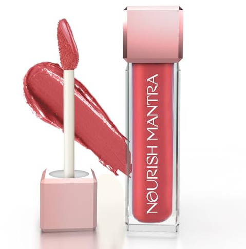 Nourish Mantra Lipstick (3.5ml)/ Creamy Matte Liquid Lipstick with SPF/Water Proof/Smudge Proof/Transfer Proof/Long Lasting/Suits All Skin Tones (Brink pink - Masoom Pink)