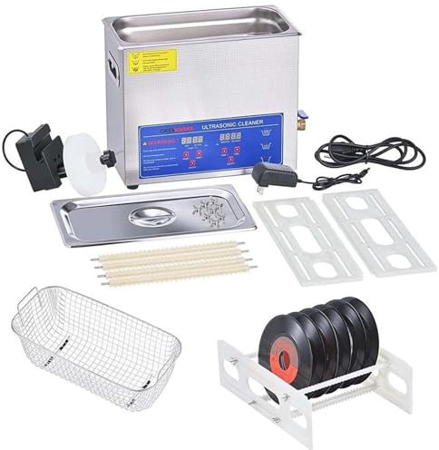 Tragbarer Ultraschallreiniger, 6L Ultraschall-Vinylschallplattenreiniger, mit digitalem Timer und Heizung, einstellbare Temperatur/304 Edelstahl, für Schmuck, Uhrenhalter, Brillen, Zahnersatz