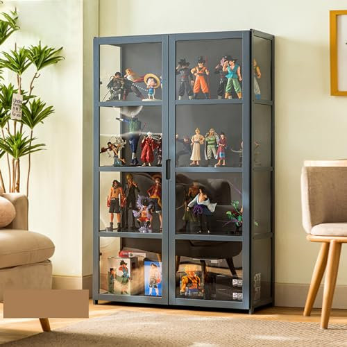 JSDMBD vitrinenschrank glasvitrine acryl vitrine hängend sammlervitrine eckvitrine Gegen Staub abgedichtet, reinigen 82x33x161cm Weiß 62 * 33 * 161cm Gray
