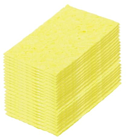 sourcing map 25PCS Soldering Sponge 50 x 35mm Rectangle Yellow Cleaning Pad Welding Tip Iron Replacement for Cleaning Soldering Iron 1mm Natural Thickness 6mm Water Absorption Thickness