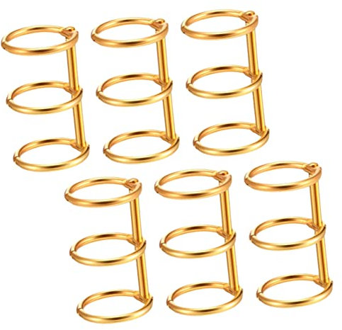 Lurrose 6stücke Goldene Binder Ringe Innendurchmesser Offene Ringe Für Notizbuch Ringbindung Diy Lose Organizer Langlebig Vielseitig Einsetzbar
