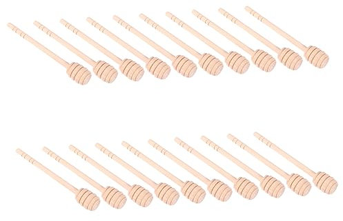Amosfun 20pcs Wooden Honey Stick for Stirring Long Honey Dipper Stick Made of Wood in Kitchen Creamy Foods Mixing