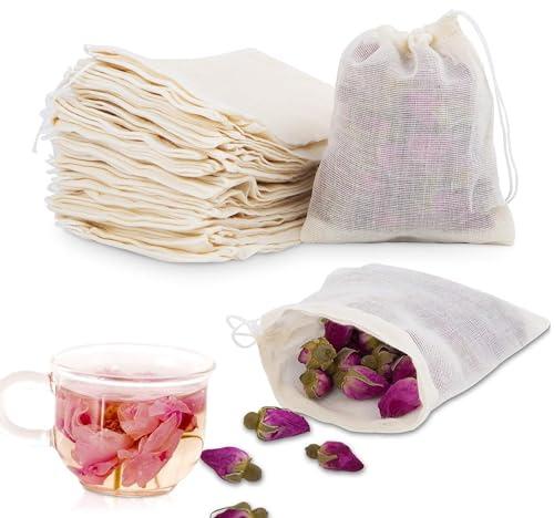 30 Stück Baumwollbeutel Klein, 3-Größen verfügbar Baumwoll Musselin Beutel mit Kordelzug Säckchen Kleine Stoffbeute, wiederverwendbare Netzbeutel für schmuck geschenk obsttee kaffee gewürze