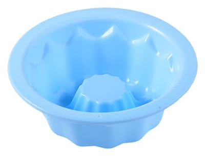 Courtieyeardceastea Geriffelte runde Silikon-Backform, Savarinform, hitzebeständig, Kürbisform, wiederverwendbar, Cupcake-Einlagen, Zuhause, Party, Hochzeit, Hellblau