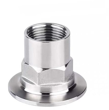 JIEYUZYUO Tri Clamp Adattatore Filettato Femmina Esagonale Raccordo per Tubo/Flange 50.5Mm/1/2