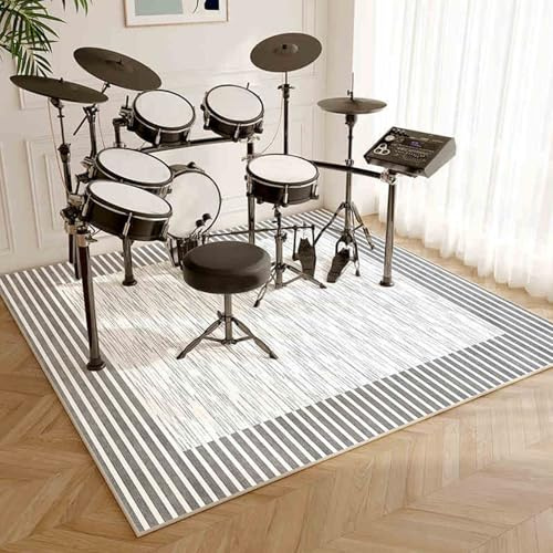 Drum Rug Mat Soundproof Carpet Drumming Drum Rug Drum Carpet for Drummers Outdoor Electronic Drum Set Practice Music Rug Floor Protection Professional Drum Rugs Instrument Floor Mat 120 x 100 cm