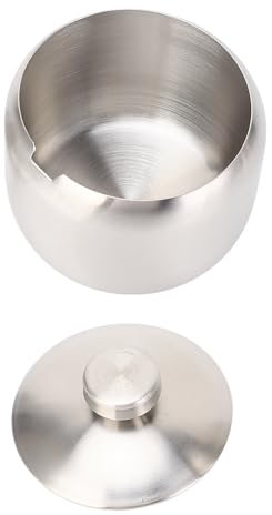 RASTKY Tazón de Azúcar de Acero Inoxidable con Almacenamiento de Tapa para el café de Azúcar de Sal Fácil para la Cocina del Hotel Familiar (SILVER)
