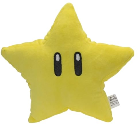 Jomeis Super Invincible Star - Cuscino in peluche piccolo e morbido di Mario Starman per gamer, da collezione Bros Gaming Room Decor