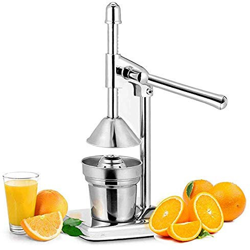 Exprimidor Manual de Naranjas, exprimidor de cítricos de Acero Inoxidable Cromado, exprimidor de Frutas Frescas, acción de Palanca, exprimidor Simple y eficaz, diseño Moderno, Patas antidesl