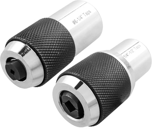 Gasea Adjustable Tap Socket Set 3/8 Metal Drive Tap Extractor Tool | 2-Piece Fit #6 to 1/2 Taps Sockets for Taps Reamers Screw Extractors Tight Spaces