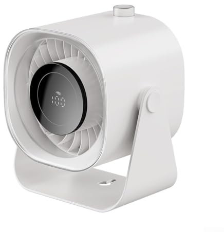 Ventilador de escritorio recargable con gestión inteligente de batería y rendimiento silencioso para entornos pacíficos (blanco)