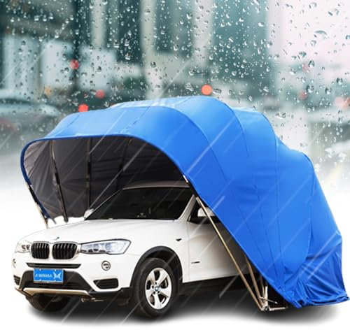 Cochera resistente – Cochera portátil de tela Oxford 600D para coche y camión – Tienda telescópica plegable de acero inoxidable – Toldo de refugio duradero