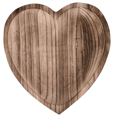 ZYDYRX Qaixwuyi - Cuenco de madera grande con forma de corazón para aperitivos, frutos, cerezas, caramelos, galletas, etc