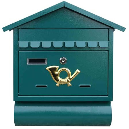 WAMJ AQDY Mailbox with Lock for Outside, Money Drop Box, Security Lock Drop Box, Collection Boxes, 15 × 6 × 16(Green)