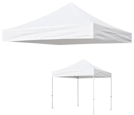Aartner Pavillon Ersatzdach 3x3 Meter, Wasserdicht Klappbar Standmarkise, Oxford-Stoff Pavillon Ersatzdach, Mit Luftlöchern ideal für Gartenlauben (Weiß)