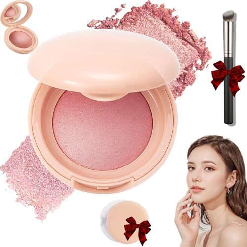 Fard À Joues Illuminant Cuit, Poudre Blush Lumineuse - Formule Multi-usages, Blush Lumineux En Une Seule Touche, Fini Naturel, Couleur Modulable, Contouring Et Illuminateur (06#)